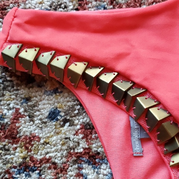 Girls size large salmon color top gathered waist - Picture 2 of 3